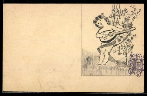 Cartolina artistica dipinta - , a