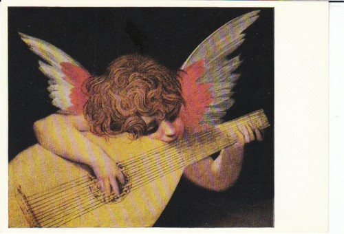 Angelo con liuto - , rosso