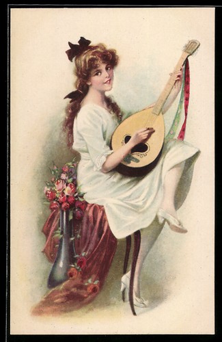 Cartolina artistica donna con